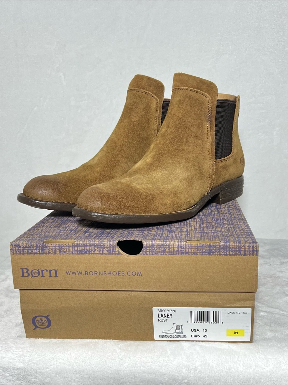 **NWT** Børn Born Laney Slip-on Chelsea Ankle Bootie - Rust Tobacco - size 10